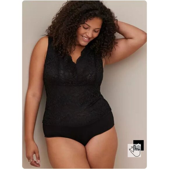 Torrid NWT Black Lace Bodysuit Lingerie 2X Whimsigoth Coquette Fem Romantic - Picture 1 of 16